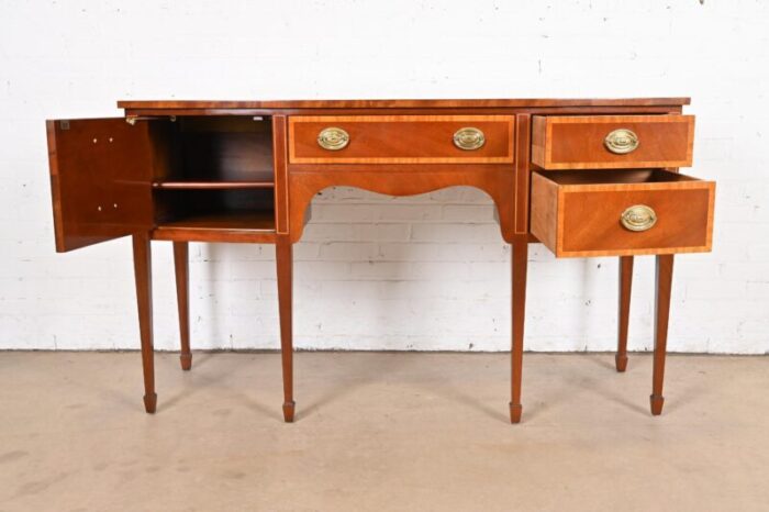 kindel furniture federal inlaid mahogany bow front sideboard credenza 9539