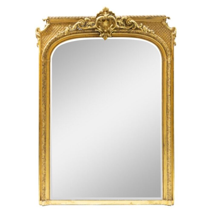 large 19th century baroque style wall mirror 1