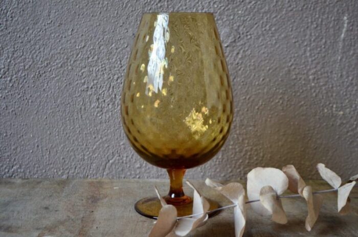 large amber glass bowl 2