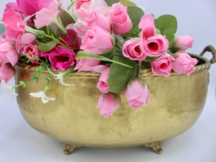 large antique traditional brass planter 5902