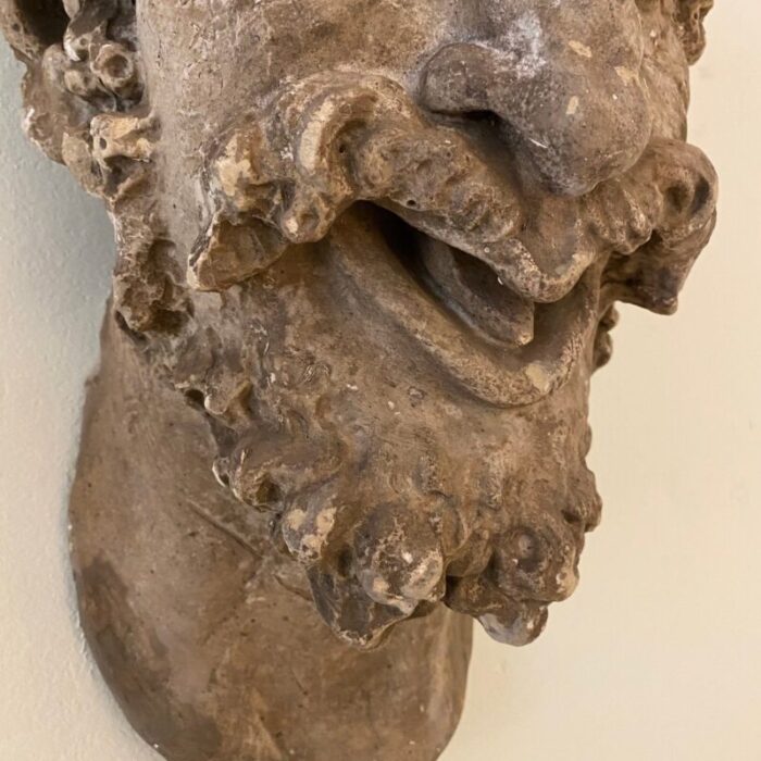 large art deco french plaster head of a satyr 1930s 10