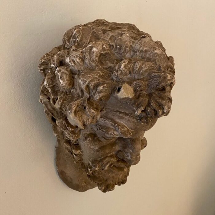 large art deco french plaster head of a satyr 1930s 18