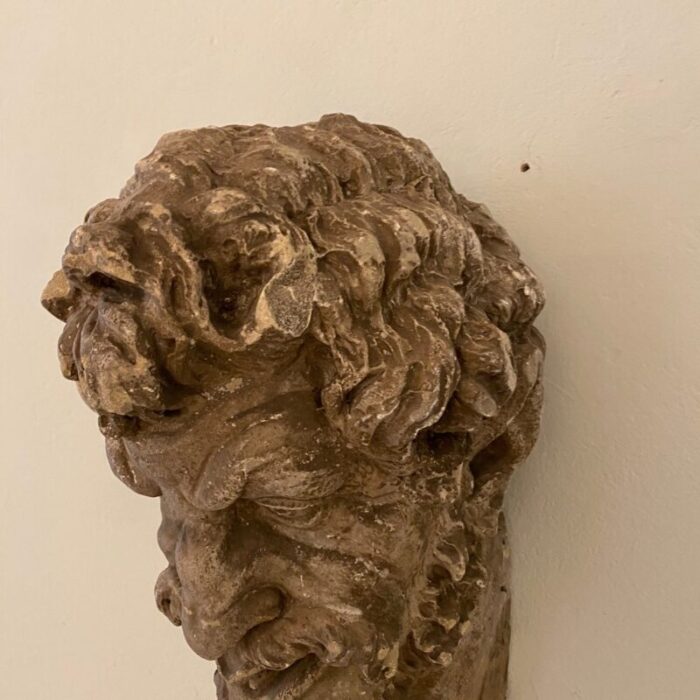 large art deco french plaster head of a satyr 1930s 20