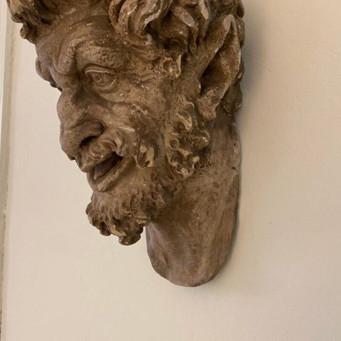 large art deco french plaster head of a satyr 1930s 21