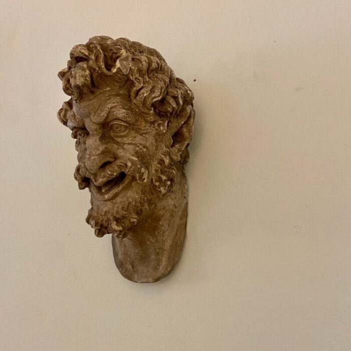 large art deco french plaster head of a satyr 1930s 25