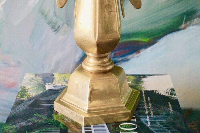 large art nouveau brass candleholder 6