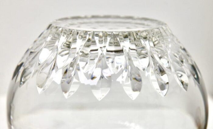 large belgian cut clear crystal punch bowl 4