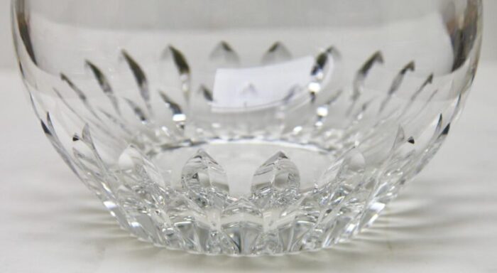 large belgian cut clear crystal punch bowl 7