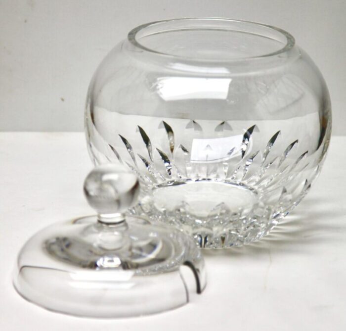 large belgian cut clear crystal punch bowl 9