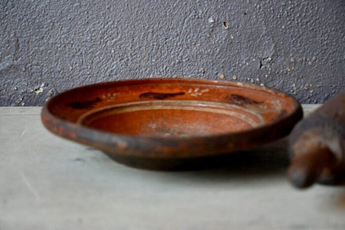 large bohemian dish in glazed clay from soufflenheim 1930s 2934