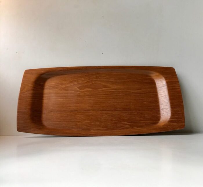 large danish teak serving tray from langva 1960s 1