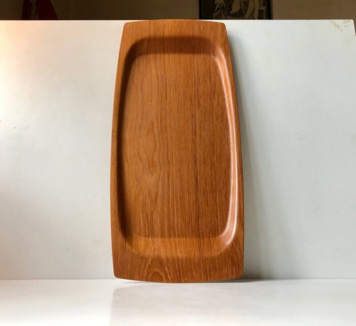 large danish teak serving tray from langva 1960s 2