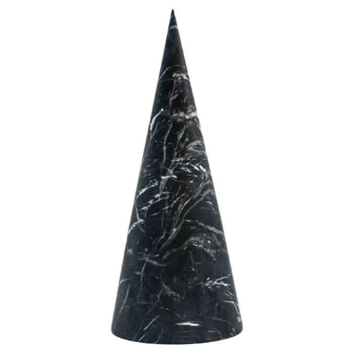 large decorative cone in black marquina marble 1