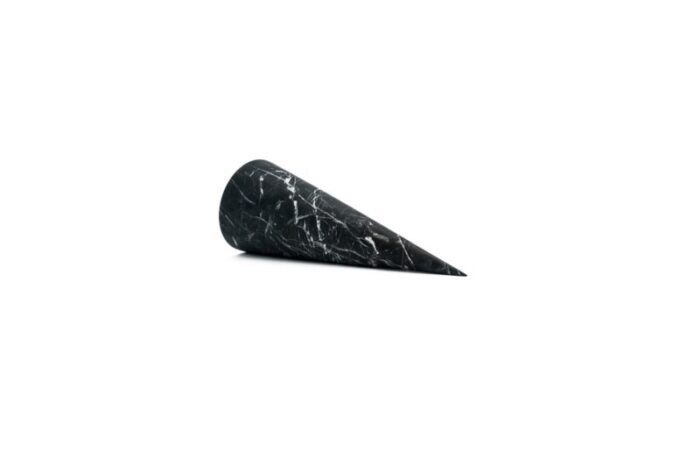 large decorative cone in black marquina marble 2