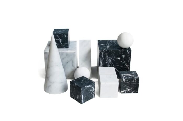 large decorative cone in black marquina marble 5