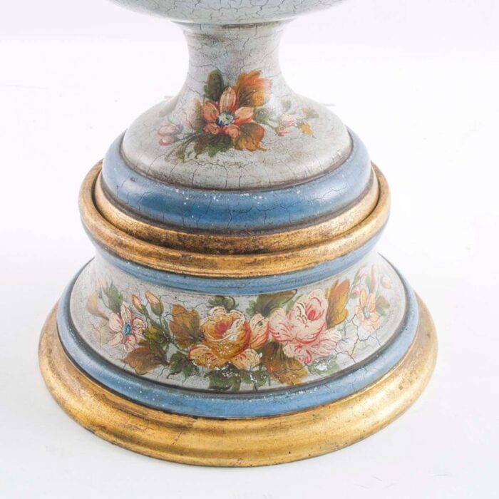 large floral gold vase by g nico for bassano 1800s 6