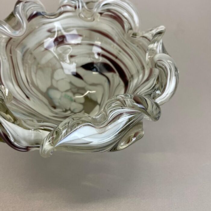 large italian murano glass floral bowl ashtray 1970s 11