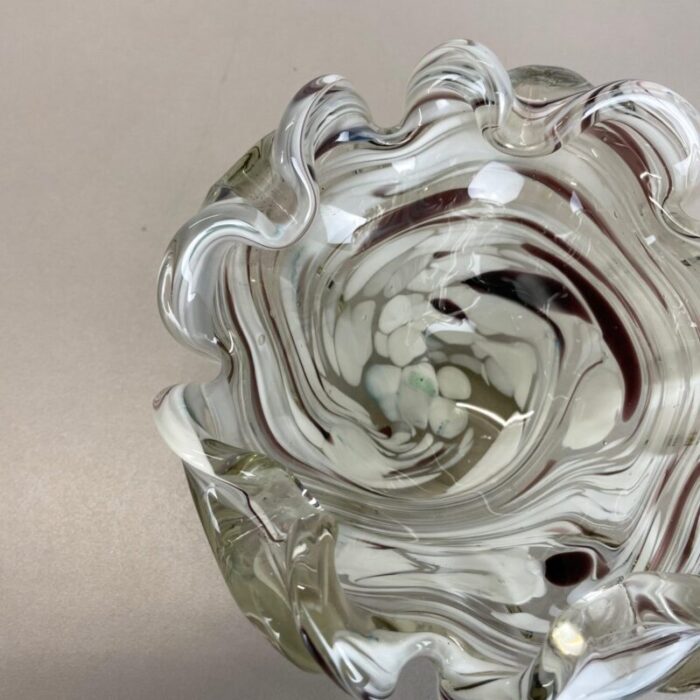 large italian murano glass floral bowl ashtray 1970s 12