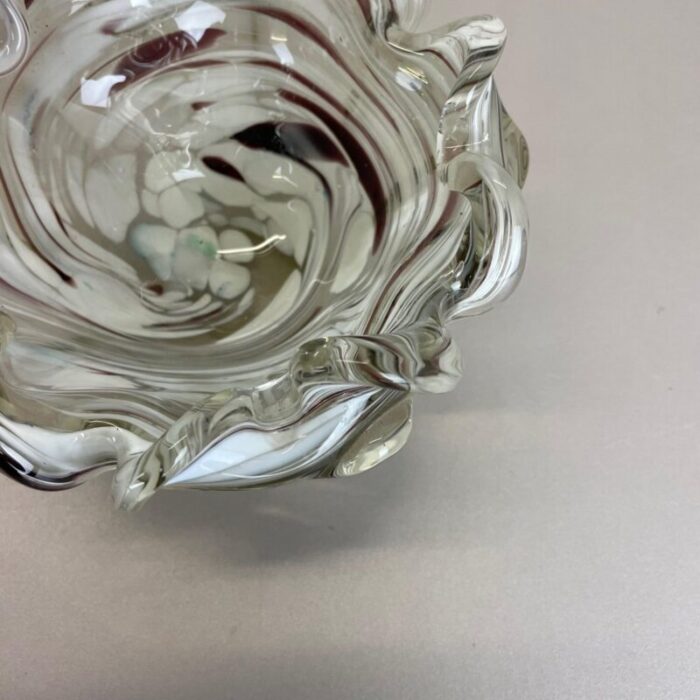 large italian murano glass floral bowl ashtray 1970s 13