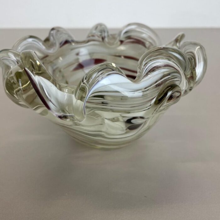 large italian murano glass floral bowl ashtray 1970s 14