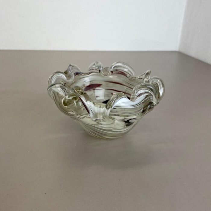 large italian murano glass floral bowl ashtray 1970s 2