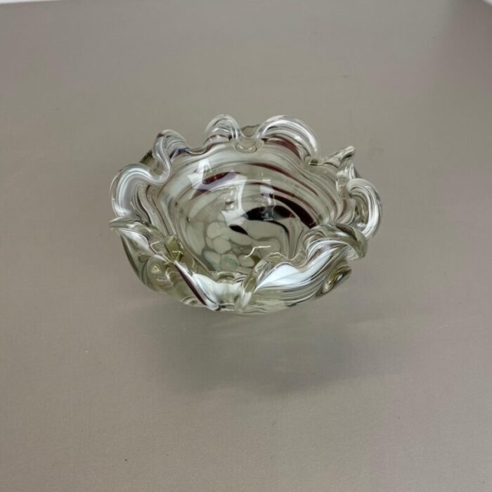 large italian murano glass floral bowl ashtray 1970s 3