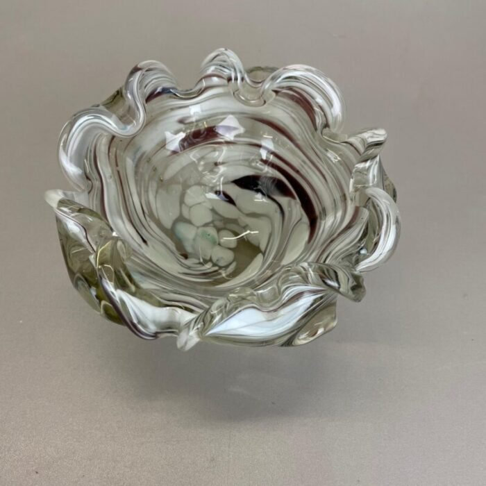 large italian murano glass floral bowl ashtray 1970s 4