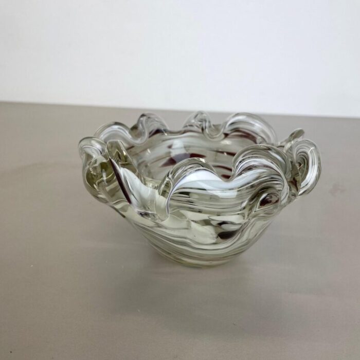 large italian murano glass floral bowl ashtray 1970s 7