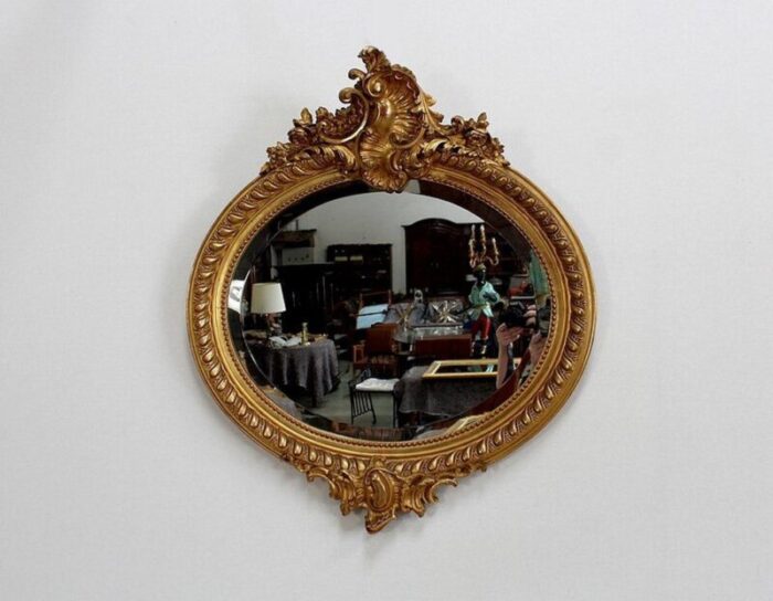 large late 19th century oval mirror 1