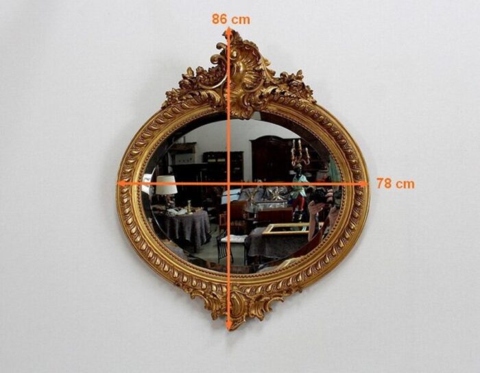 large late 19th century oval mirror 12