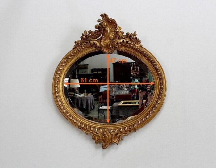 large late 19th century oval mirror 13