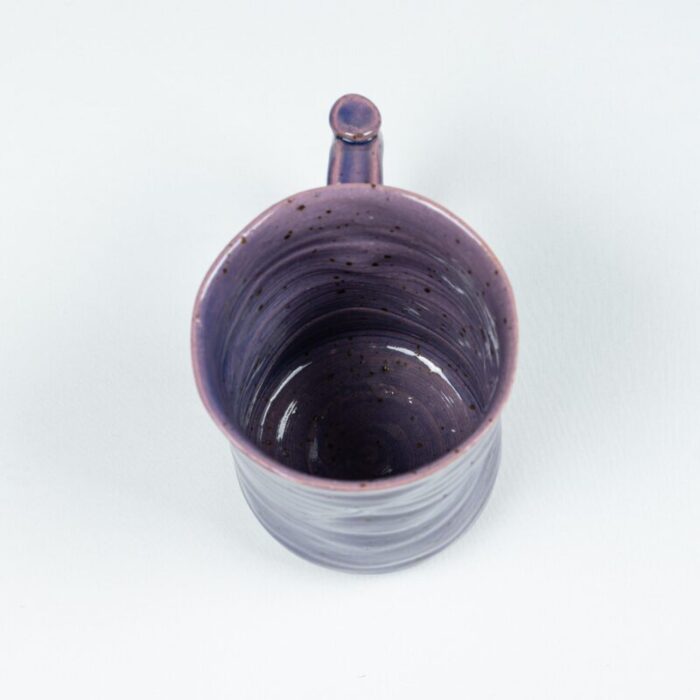 large late 20th century hasami plum blossom purple mug 6966