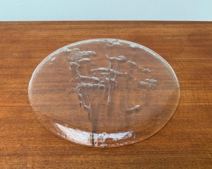 large mid century finnish glass plate by kaija aarikka for humppila 11