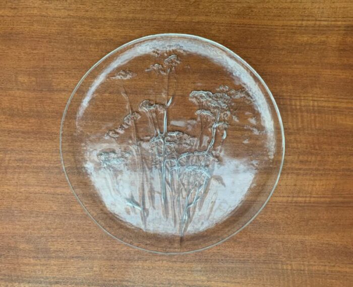 large mid century finnish glass plate by kaija aarikka for humppila 2