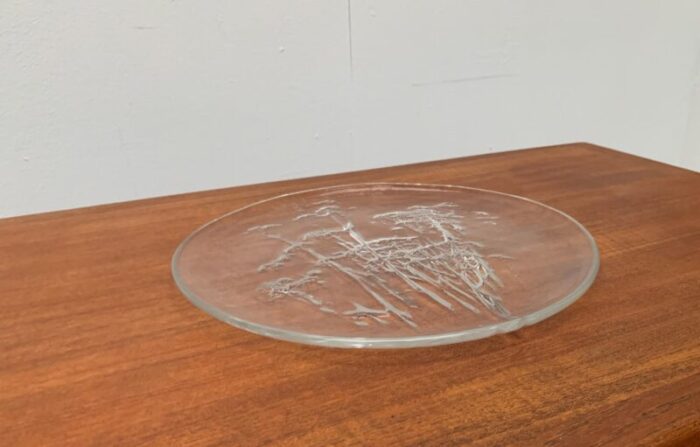 large mid century finnish glass plate by kaija aarikka for humppila 22