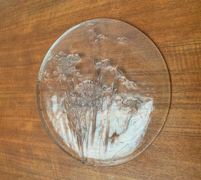 large mid century finnish glass plate by kaija aarikka for humppila 5