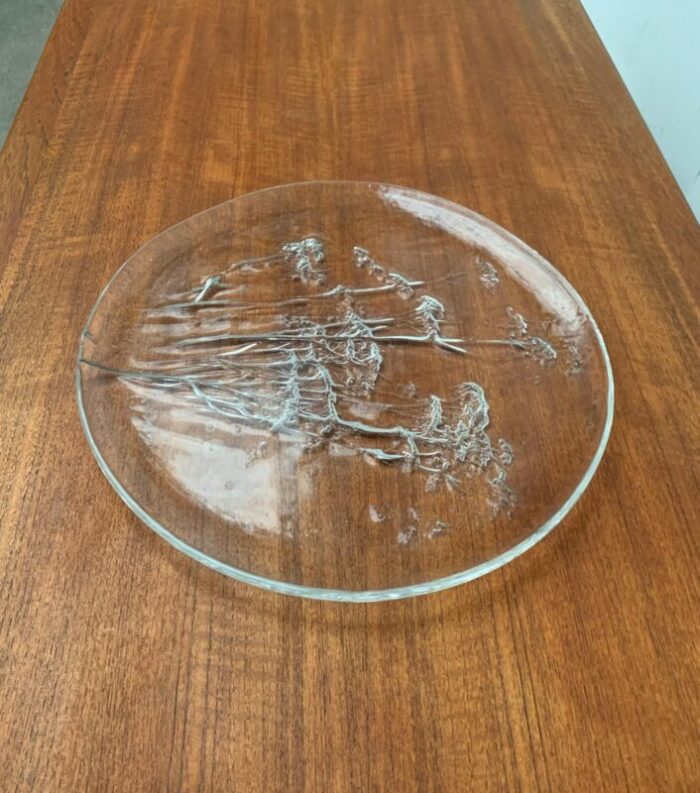 large mid century finnish glass plate by kaija aarikka for humppila 6