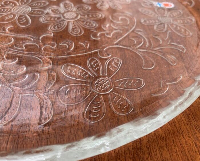 large mid century finnish glass plate from humppila 12