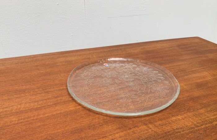 large mid century finnish glass plate from humppila 15