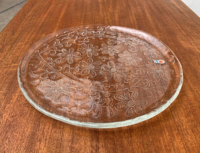 large mid century finnish glass plate from humppila 3