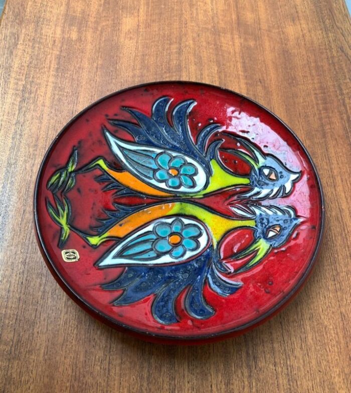 large mid century germany wall plate from gebr h u g claussen 1960s 6