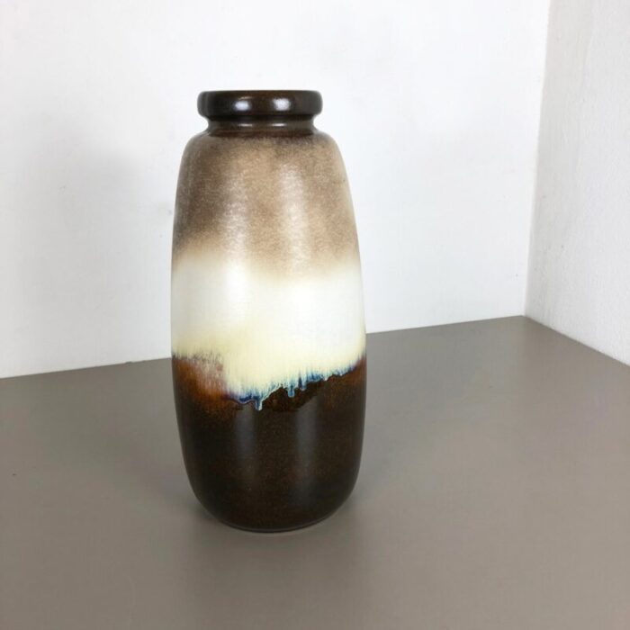 large multi color pottery fat lava 284 47 vase from scheurich 1970s 10