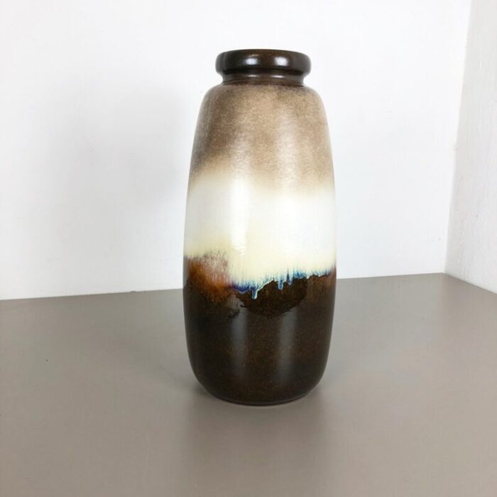 large multi color pottery fat lava 284 47 vase from scheurich 1970s 12