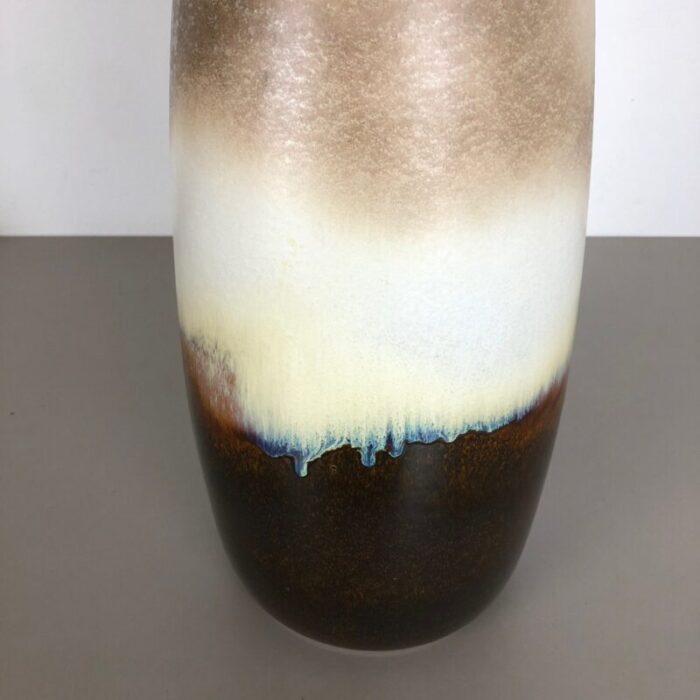 large multi color pottery fat lava 284 47 vase from scheurich 1970s 9