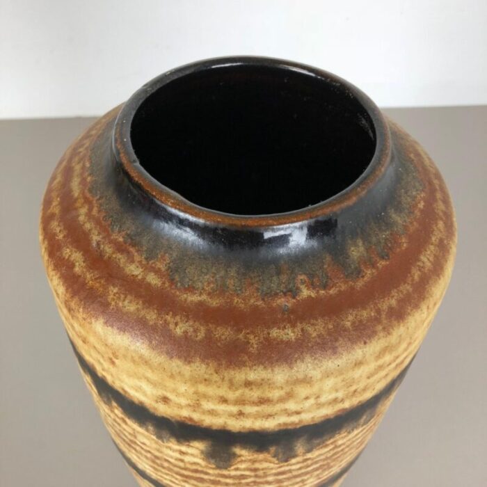 large multi color pottery fat lava 517 45 floor vase from scheurich 1970s 10