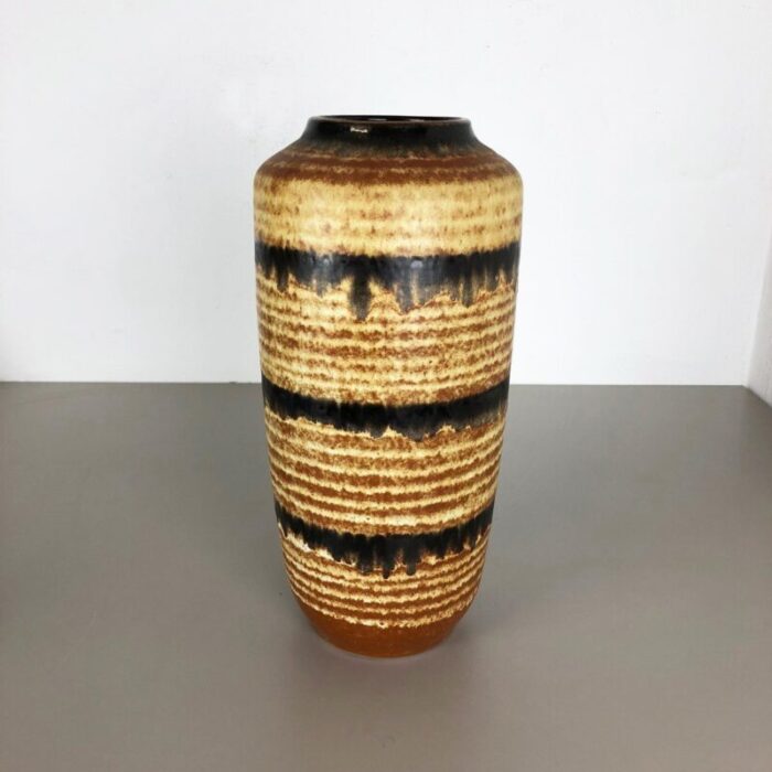 large multi color pottery fat lava 517 45 floor vase from scheurich 1970s 2