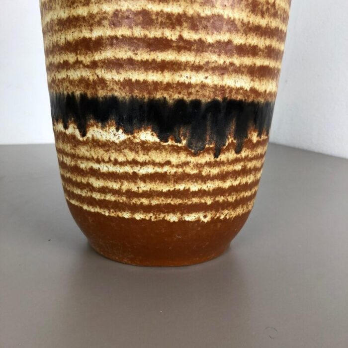 large multi color pottery fat lava 517 45 floor vase from scheurich 1970s 4