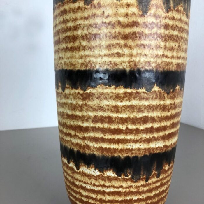 large multi color pottery fat lava 517 45 floor vase from scheurich 1970s 6