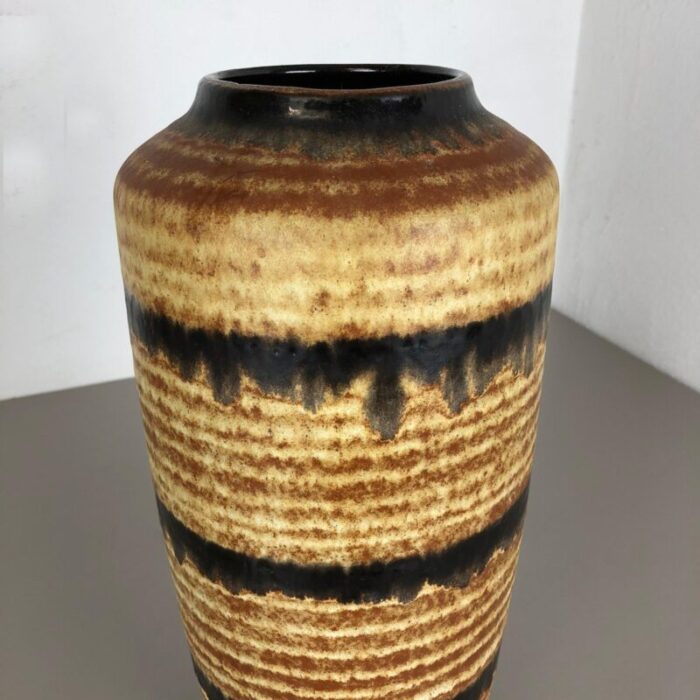 large multi color pottery fat lava 517 45 floor vase from scheurich 1970s 9