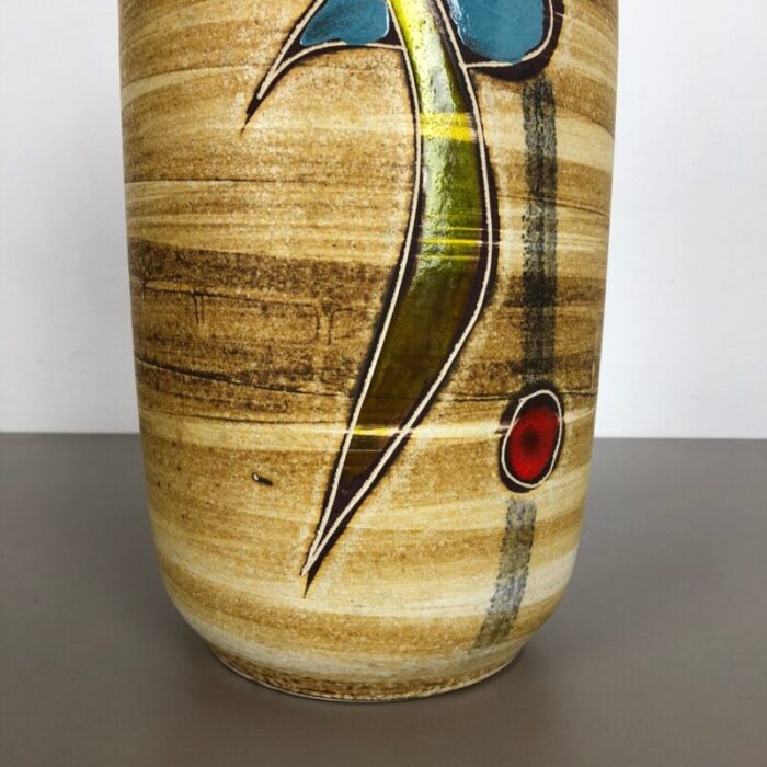 large multi color pottery fat lava 546 40 vase from scheurich 1960s 11